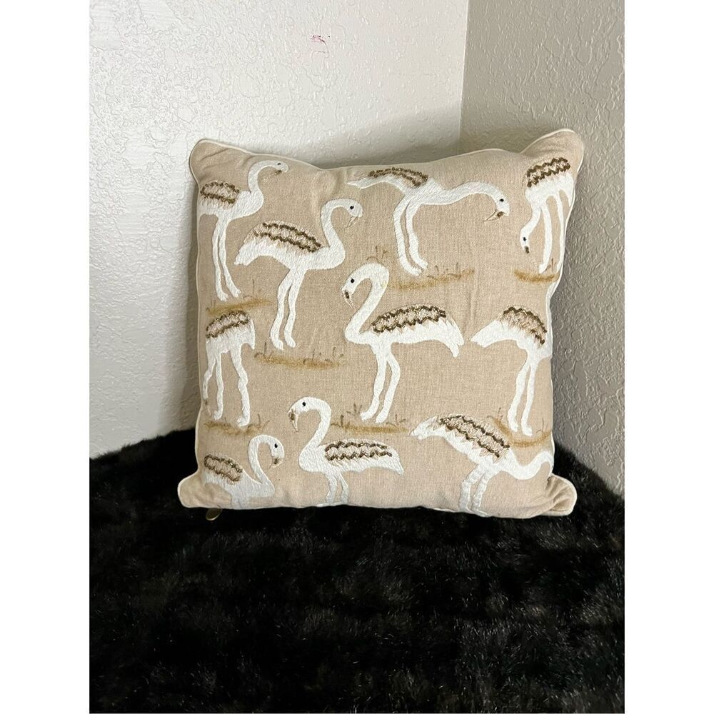 Pier 1 flamingo throw pillow birds